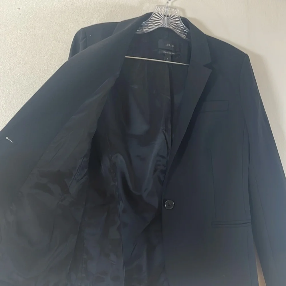 J CREW SINGLE BUTTON ITALIAN WOOL BI STRETCH BLAZER 8